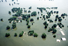 Überschwemmung auf der Insel Kaskaskia 1993