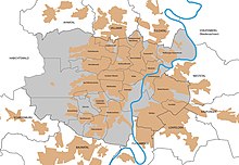 Local districts of Kassel and the neighbouring municipalities