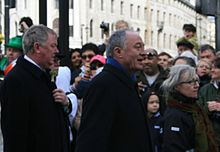 Livingstone partecipa alle celebrazioni del giorno di San Patrizio 2007 a Londra