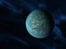 Umělecká představa hvězdy Kepler-22b.