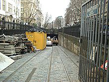 Indgangen til Kingsway Subway i Southampton Row  