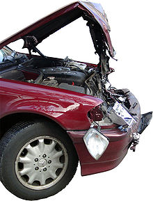 Crumple zone after an accident