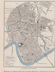 City map from 1896. Almost all streets are named in 2010 as they were then.