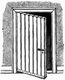 simple door of wood slats