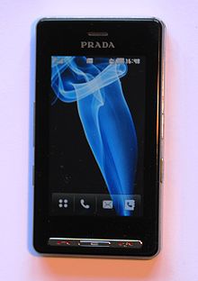 Home screen of the LG Prada, 2006