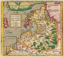 Old map of Livonia Joannes Portantius, 1573