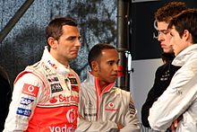 Lewis Hamilton mit Pedro de la Rosa (links), Paul di Resta und Bruno Spengler bei Stars and Cars 2007