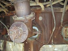 Nozzle of the hot blast ring pipe still sitting in the blow mould (Landschaftspark Duisburg-Nord)
