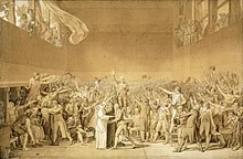 Schizzo di Jacques-Louis David dell'Assemblea Nazionale che presta il giuramento sul campo da tennis