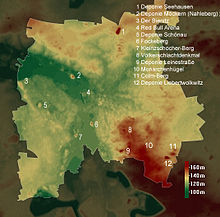 Relief map of Leipzig