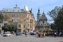 Galician Square is part of the ring road that surrounds the old town.