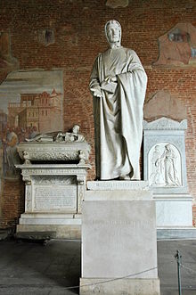 Statuia lui Fibonacci de Giovanni Paganucci în Camposanto di Pisa, 1863  