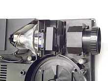 Slide projector 3×3 cm with ellipsoid mirror lamp, without condenser lenses