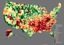 Life expectancy by county 2018