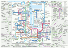 The VVW line network in local transport in the Rostock conurbation (2017). In addition to the S-Bahn and streetcar, other modes of transport operate.