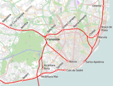 Routes served in passenger traffic