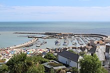 Lyme Regis Harbour from Holmbush Car Park