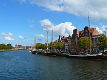 Museum harbour in Lübeck at the Untertrave