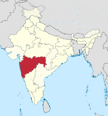 Mapa de Maharashtra, República da Índia