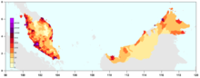 Population density Malaysia 2010