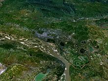 L'area metropolitana di Mandalay vista dal satellite