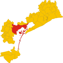 Location in the metropolitan city (formerly province) of Venice