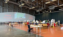 Salzburg Airport converted into a test centre in the course of the Corona mass tests, December 2020