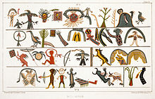Pictograms of the Anishinabe, from whom the term "totem" originates