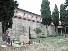 Monument to the memory of the Vergarola massacre in 1946 near Pula Cathedral