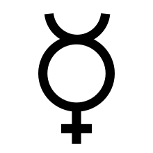 Symbol pro planetu Merkur (☿) se již dlouho používá pro označení prvku  