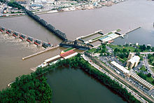 Der Mississippi zwischen Davenport und Rock Island