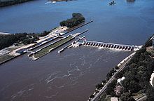 Mississippi Lock and Dam No. 2 near Hastings, Minnesota