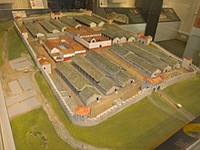 Diorama of the rampart fort of Housesteads, condition in the 2nd century AD.