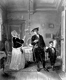 Erev Shabbat - Beginning of Shabbat - after the painting of the same name by Moritz Daniel Oppenheim. The Garden Arbour 1867