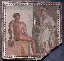 Mosaico de Orestes, personaje principal de la trilogía de Esquilo, La Oresteia