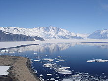Mount Herschel (3335 m) in the Admiralty Mountains in Victoria Land, seen from Hallett Cape