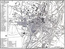 City map of Munich, 1858