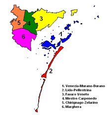 Municipalities of the whole city of Venice