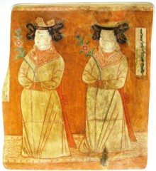 Uighur princesses, wall fresco from Bezeklik, cave 9, c. 9th-12th century AD, now in the Museum of Asian Art, Berlin-Dahlem