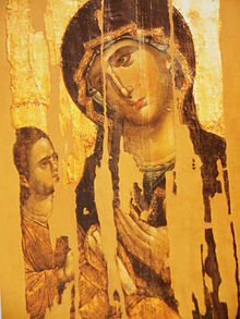 One of the largest collections of icons of the Middle Ages with icons from the 12th to the 15th century has the Hilandar Monastery on Mount Athos. The Mother of God Hodegetria is one of the major works of European panel painting. Hilandar, 13th century