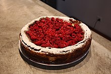 Una cheesecake al lampone
