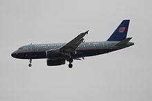 Airbus A319-100 of United in the color scheme until 1997