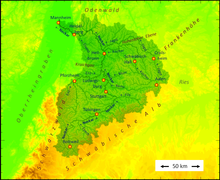 Catchment area of the Neckar