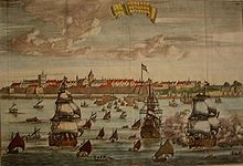 Negapatnam van Choromandel , Dutch. Copper engraving, 18th c.