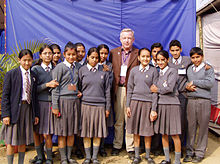 Pupils of an English school in Kathmandu in school uniform