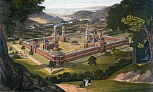 New Harmony, et modelsamfund præsenteret af Robert Owen, 1838