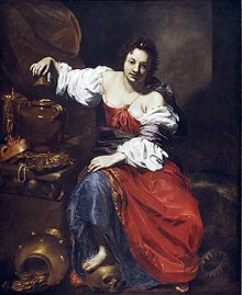 Nicolas Régnier: Alegoria deșertăciunii - Pandora, c. 1626. Régnier a înfățișat-o pe Pandora cu un borcan, nu cu o cutie.  
