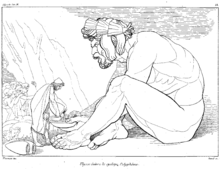 Odysseus antaa viiniä Polyfemokselle