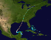 Trajectoire de la tempête
