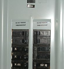 Mehrere Leistungsschalter in einer elektrischen Schalttafel